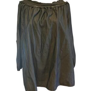 Chico's Blue Denim style off shoulder shirt NWOT size 3